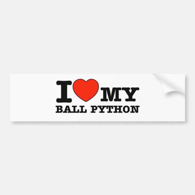 I Love ball python Bumper Sticker (Front)