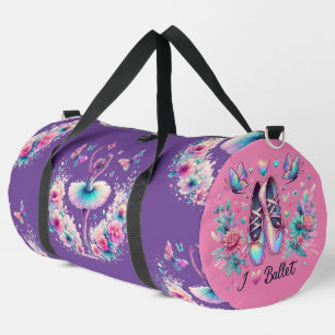 I Love Ballet Ballerina Dance Large Duffel Bag