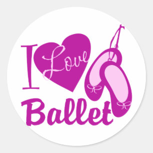 I Love Ballet Classic Round Sticker