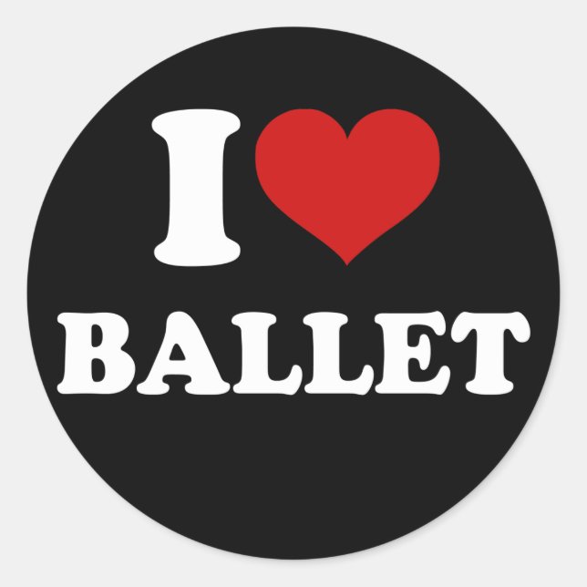 I Love Ballet Classic Round Sticker (Front)