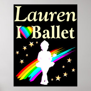 I LOVE BALLET PERSONALIZED POSTER