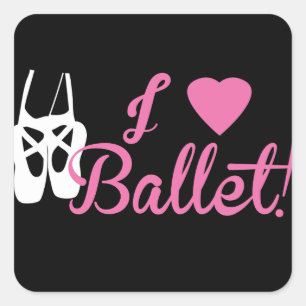 I Love Ballet Square Sticker