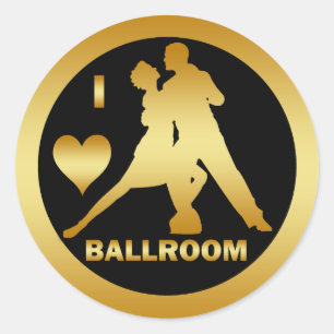 I LOVE BALLROOM CLASSIC ROUND STICKER