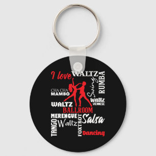 I Love Ballroom Dancing - Dance Instructor Pair Ch Key Ring
