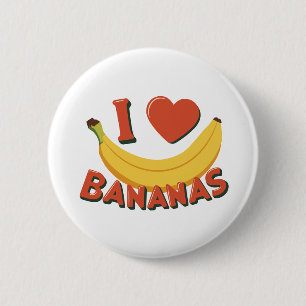 I Love Bananas 6 Cm Round Badge