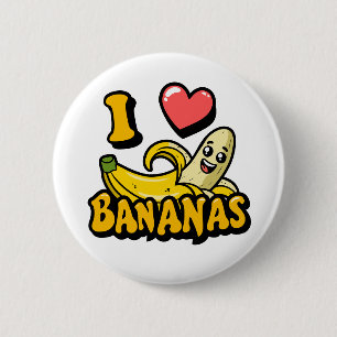 I Love Bananas 6 Cm Round Badge