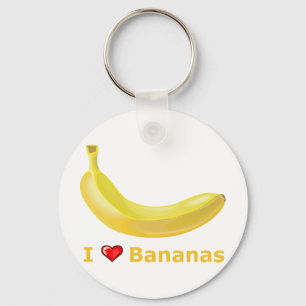 I Love Bananas Key Ring
