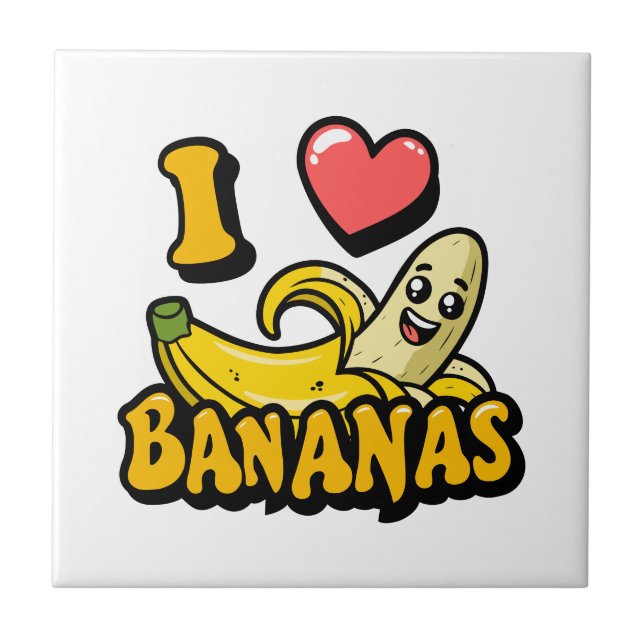 I  Love Bananas Tile (Front)