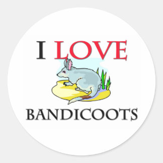 I Love Bandicoots Classic Round Sticker