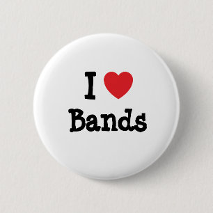 I love Bands heart custom personalised 6 Cm Round Badge