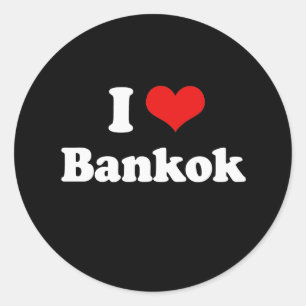 I Love Bangkok Tshirt White Tshirt Classic Round Sticker