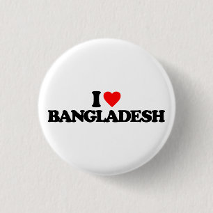 I LOVE BANGLADESH 3 CM ROUND BADGE