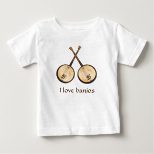 I Love Banjo Music Instruments Baby T-Shirt