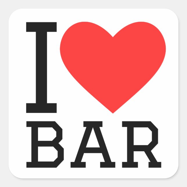 I love bar square sticker (Front)