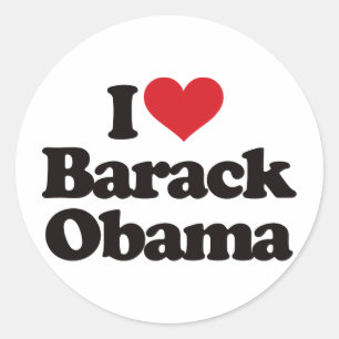 I Love Barack Obama Classic Round Sticker