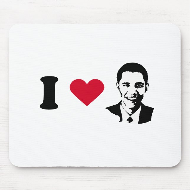 I Love Barack Obama T-shirt Mouse Mat (Front)