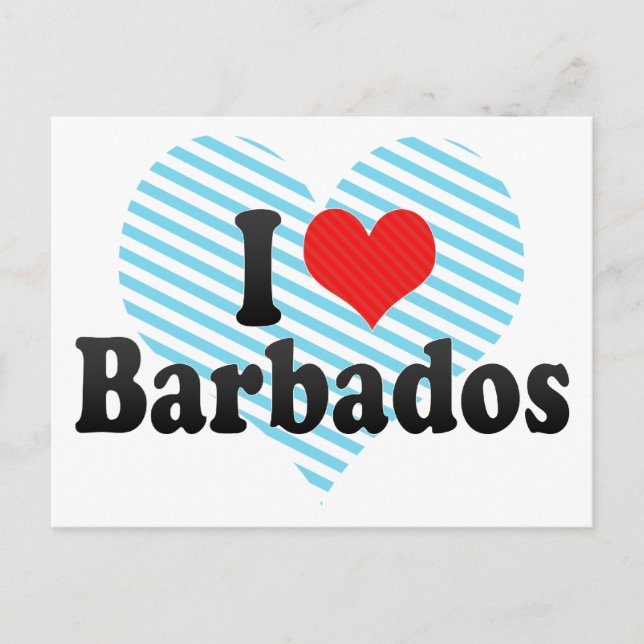I Love Barbados Postcard (Front)