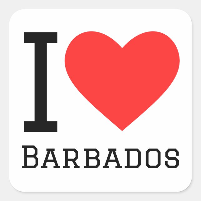 I love Barbados  Square Sticker (Front)