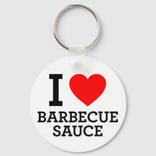 I Love Barbecue Sauce Key Ring