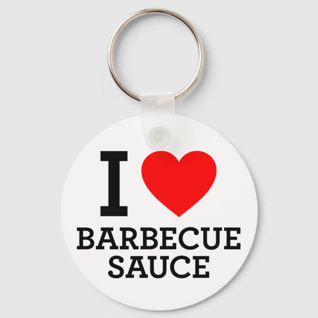 I Love Barbecue Sauce Key Ring (Front)