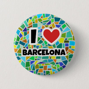 I love Barcelona 6 Cm Round Badge