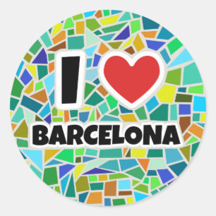 I love Barcelona Classic Round Sticker