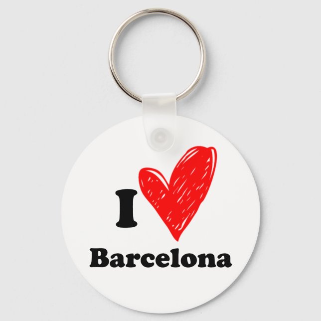I Love Barcelona Key Ring (Front)