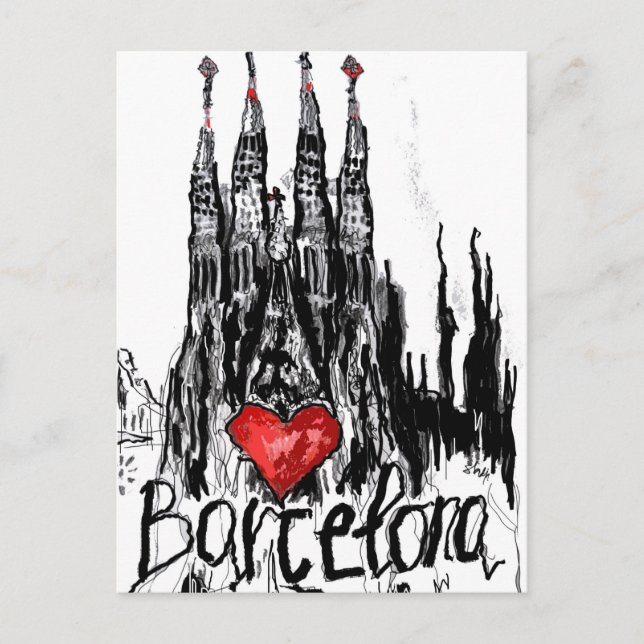 I love Barcelona Postcard (Front)
