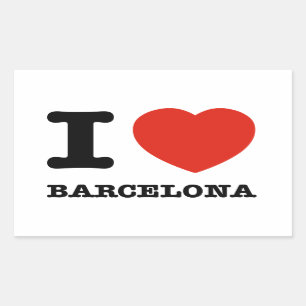 I Love Barcelona Rectangular Sticker