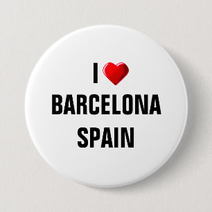 I LOVE BARCELONA, SPAIN 7.5 CM ROUND BADGE