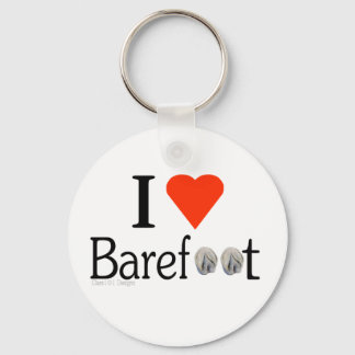 I Love Barefoot hooves keyring