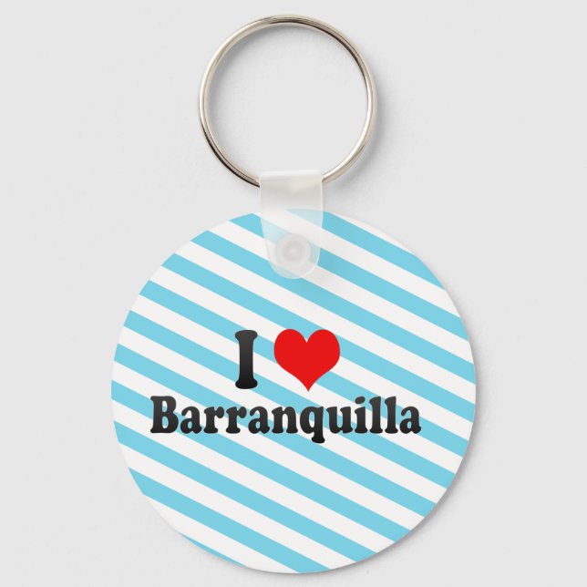 I Love Barranquilla, Colombia Key Ring (Front)