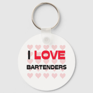 I LOVE BARTENDERS KEY RING