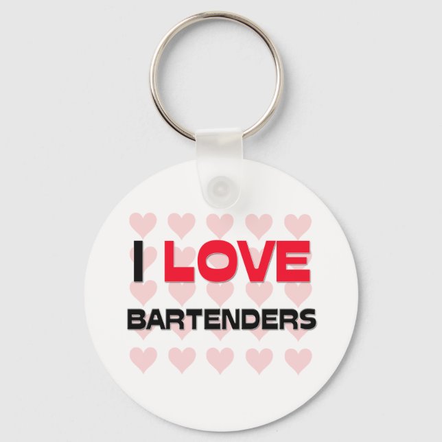 I LOVE BARTENDERS KEY RING (Front)