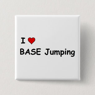 I Love BASE Jumping 15 Cm Square Badge