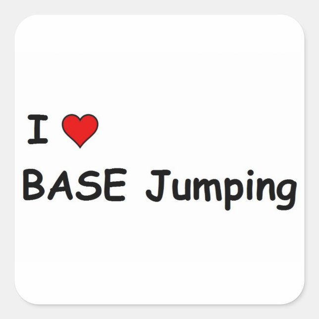 I Love BASE Jumping Square Sticker (Front)