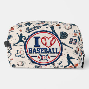 I Love Baseball Accessory Pouch Vintage Baseball
