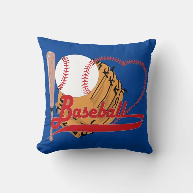 I Love Baseball - Ball, Bat, Baseball Glove Cushion (Front)