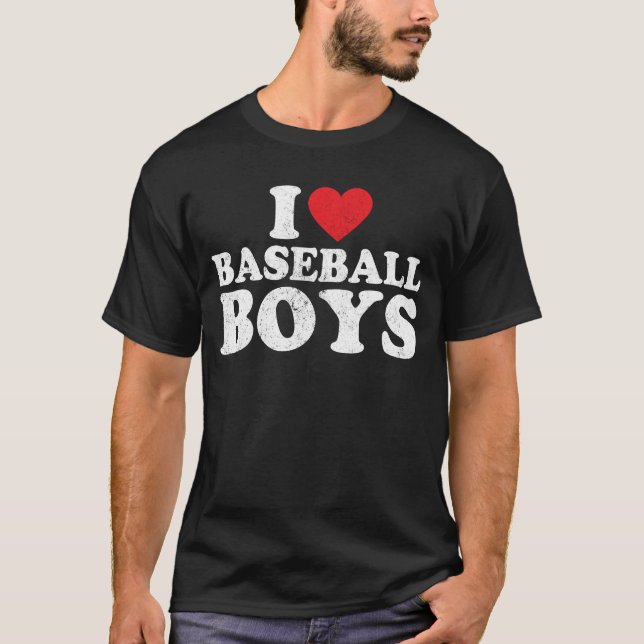 I Love Baseball Boys T-Shirt (Front)