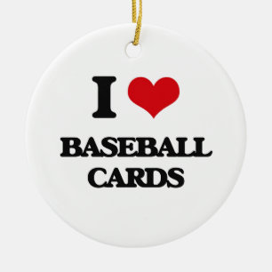 I Love Baseball Cards Ceramic Tree Decoration