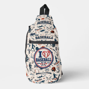 I Love Baseball Crossbody Bag Vintage Baseball S