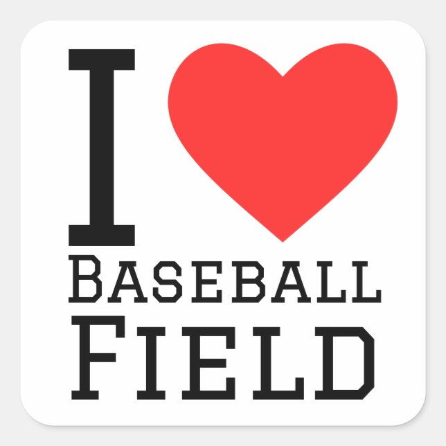 I love baseball field square sticker (Front)