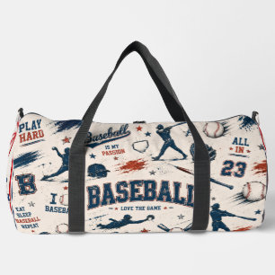 I Love Baseball Gym & Duffel Bag Vintage Basebal