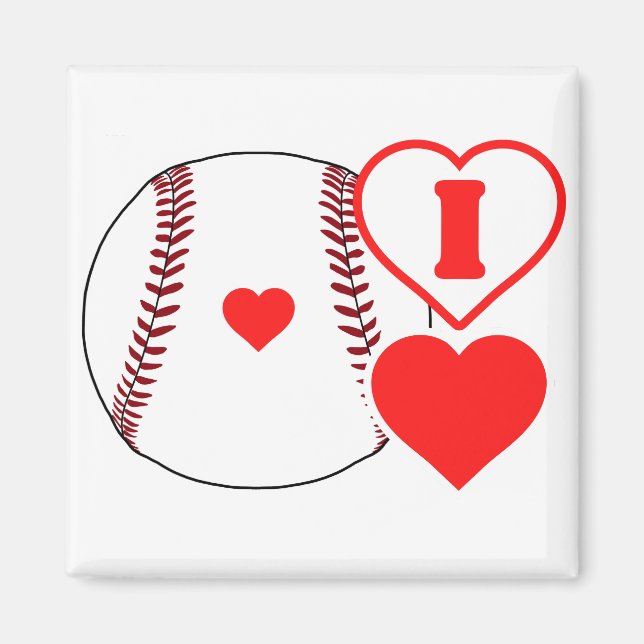 I love baseball  magnet (Front)