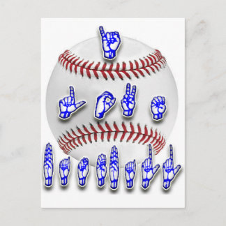 I Love Baseball - Sign language Postcard