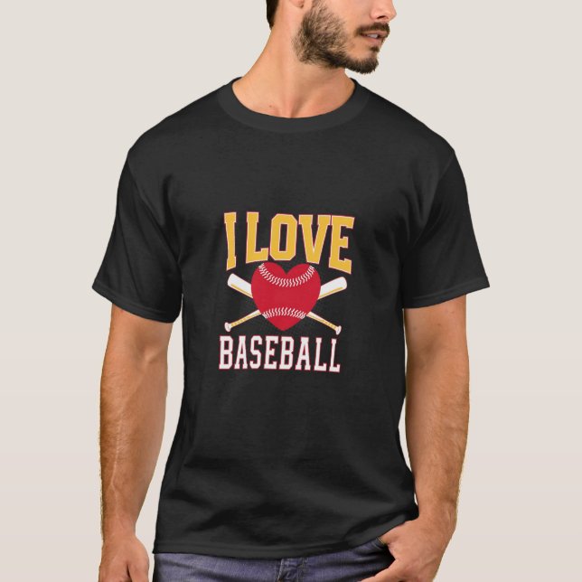 "I Love Baseball" T-Shirt Design (Front)