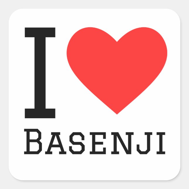 I love basenji  square sticker (Front)