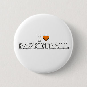 I Love Basketball 6 Cm Round Badge