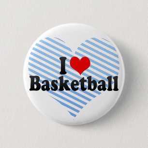 I Love Basketball 6 Cm Round Badge