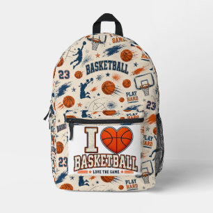 I Love Basketball Backpack Basketball Player Spo